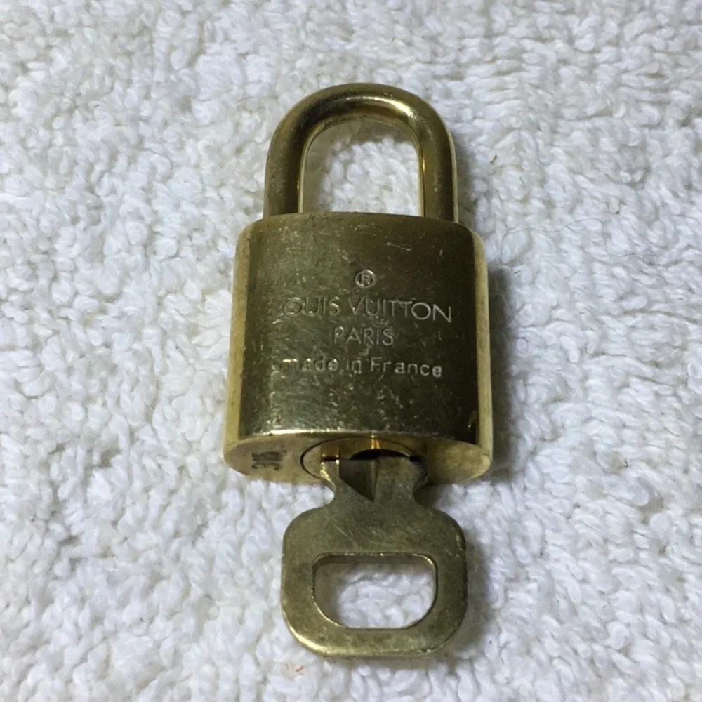 Louis Vuitton Brass '315' Padlock in Goldtone with Goldtone Key